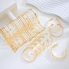 30Pcs Gold Color Stackable Bracelet Set For Women Flower Pearl Chain Textured Cuban Link Bracelets Trendy Layered Jewelry Gifts