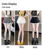Sweet Pleated A-Line Mini Skirt with Lace Patchwork, High-Waisted and Anti-Exposure, 2025 Summer Collection