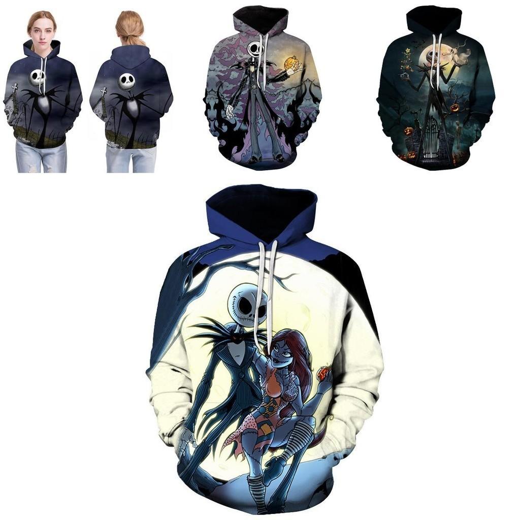 Nightmare Before Christmas Hoodie Pullover Sweatshirt Featuring Jack And Sally Design