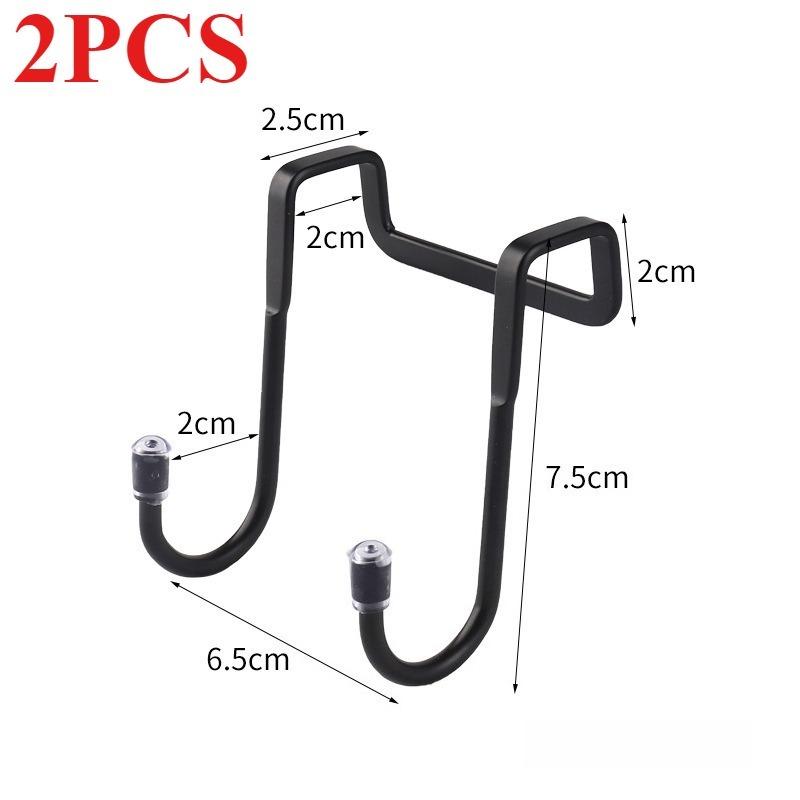 2PC 304 Stainless Steel S Hook No Drill Double Hanger for Kitchen Bathroom Cabinet Door Back Coat Towel Storage Organizer