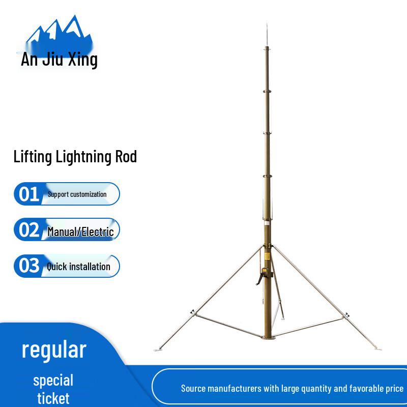 Anjiuxing Manual Lift Quick-Mount Field Lightning Rod
