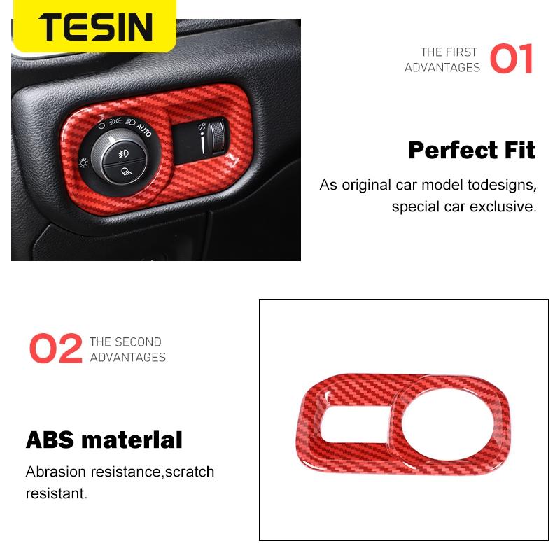 TESIN Interior Accessories For Dodge RAM 1500 Car Headlight Lamp Switch Decoration Cover Stickers For Dodge RAM 1500