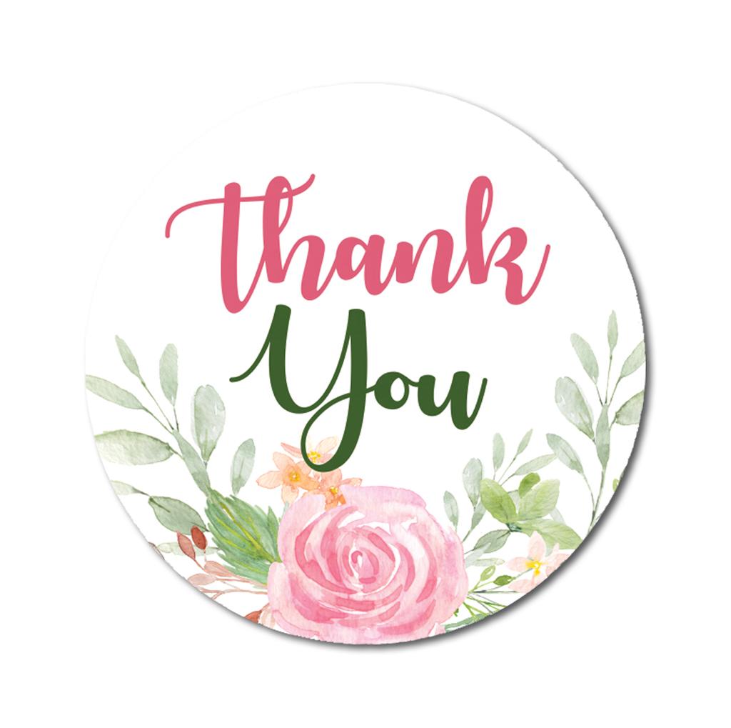 Darling Souvenir Personalized Botanical Floral 1.6 Inches Round Thank You Stickers DIY-45