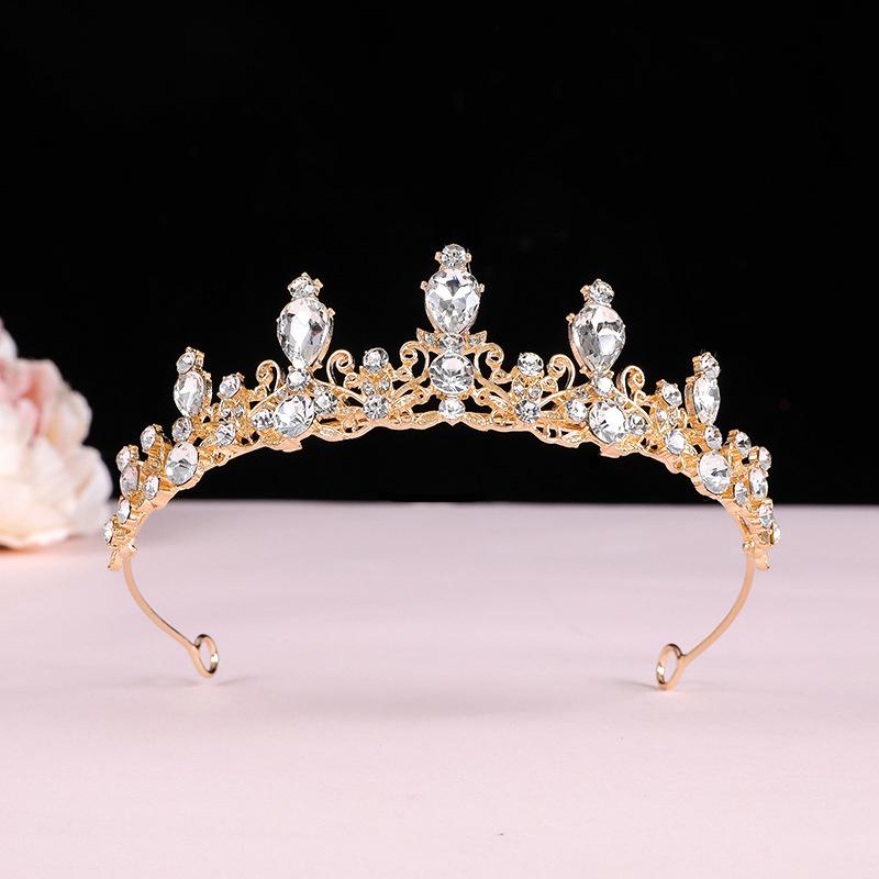 Elegant Colorful  Tiara Crown Women Girls Party Wedding Princess  Bridal Crown Hair Jewelry