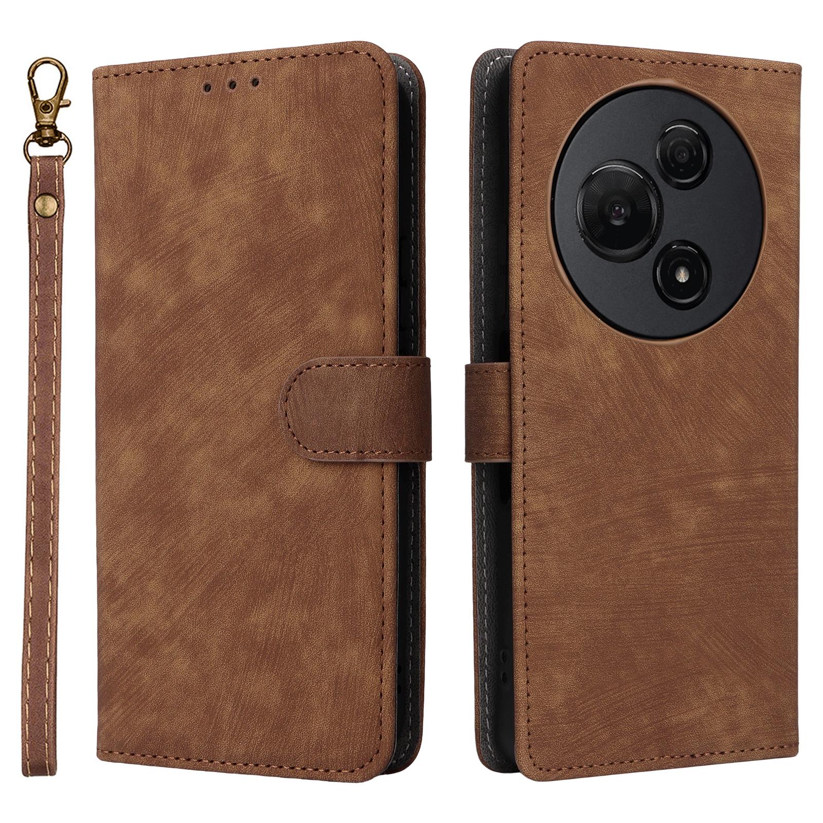 

For TCL 60 NxtPaper 4G Case Wallet RFID Blocking PU Leather Phone Cover Stand with Strap D