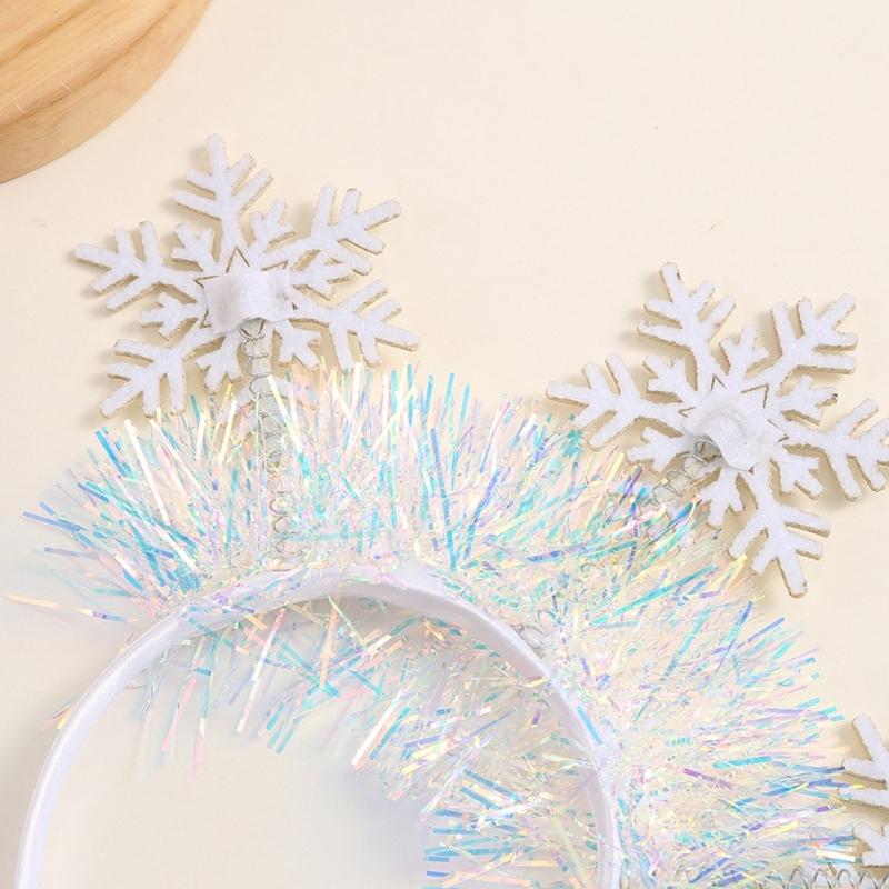 Fascia da Capo Nevicata di Natale per Donna, Carini Ornamento per Capelli Brillante per Ragazze per Diretta