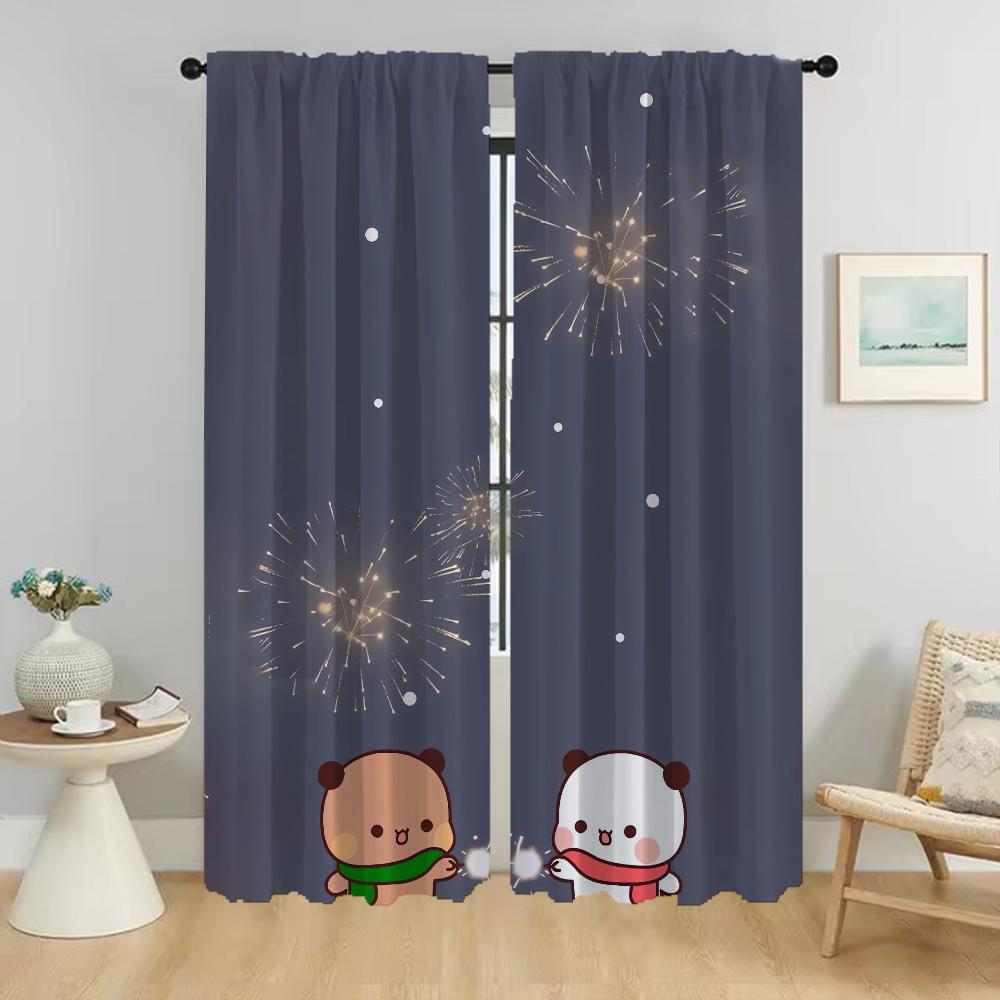 Bubu and Dudu Home Interior Curtains for Living Room Shades Halloween Decoration Blackout Curtain Partition Tulle for Bedroom
