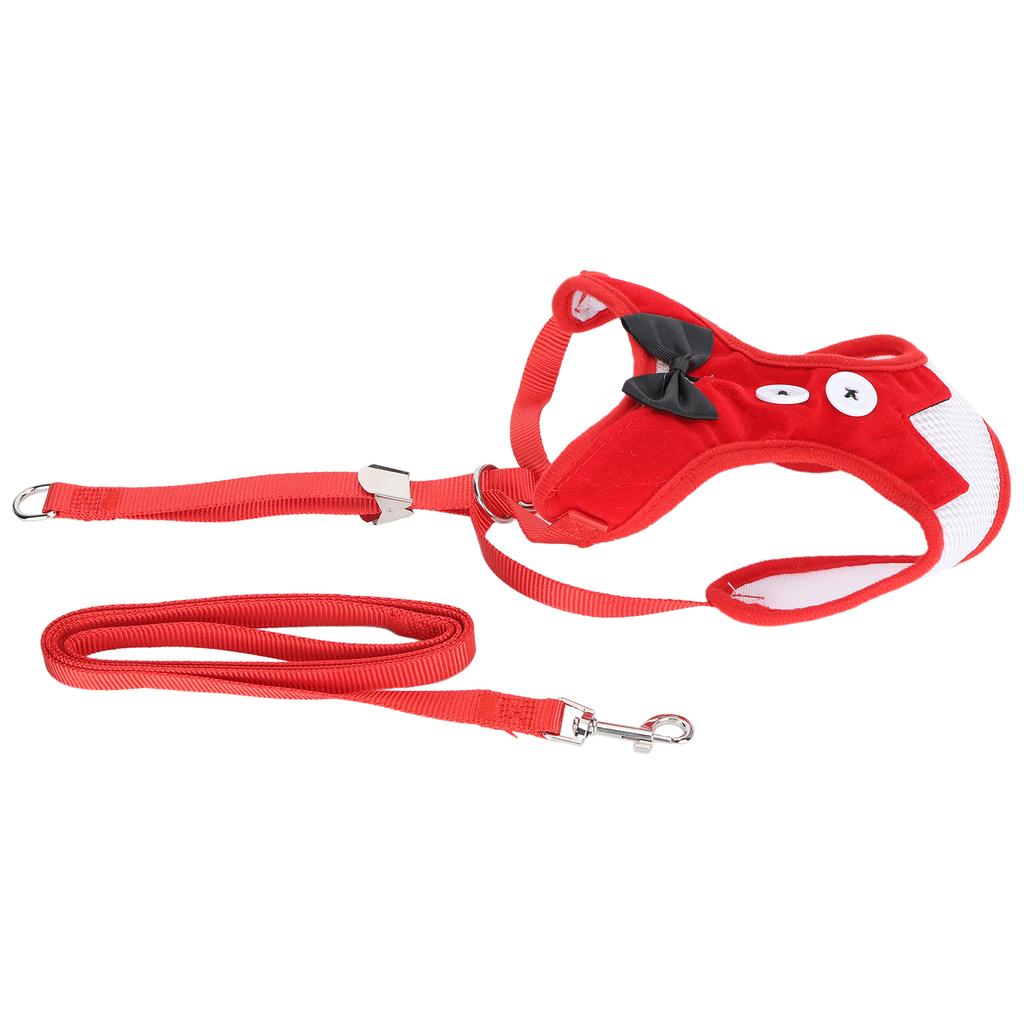Cat Vest Type Harness with Adjustable Leash Pet EscapeProof Vest Strap for Walking(Red L)