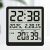 Modern LCD Digital Clock with Time Date Temperature Humidity Display Battery Operated Support Stand Desk Wall Clock