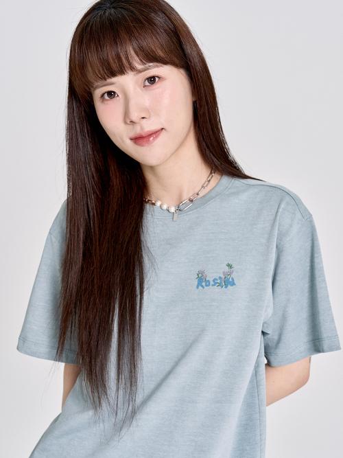 Losiya Flower Pigment T-Shirt / Mint