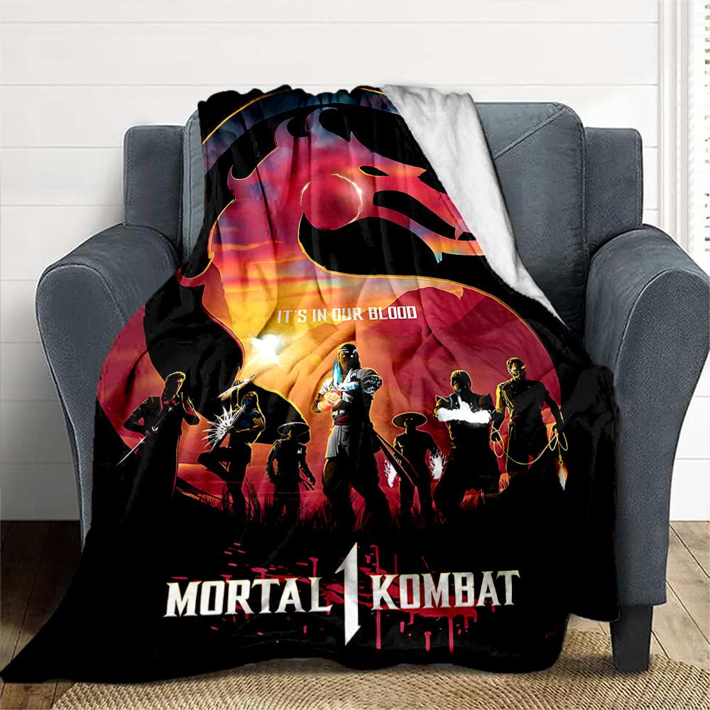 1PC Mortal Kombat Warriors Outdoor Blanket Lightweight Flannel, Soft & Warm, All-Season Use for Sofa, Outdoor007