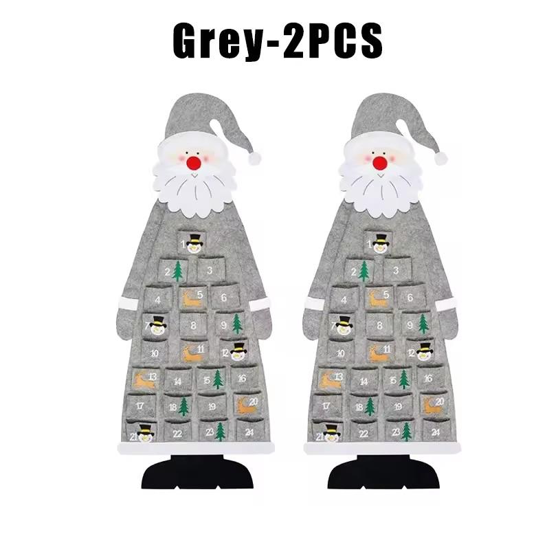 Christmas Felt Advent Calendar Wall Hanging Santa Advent Calendar with Pockets 24 Days Kids Toys For Children Christmas Gift
