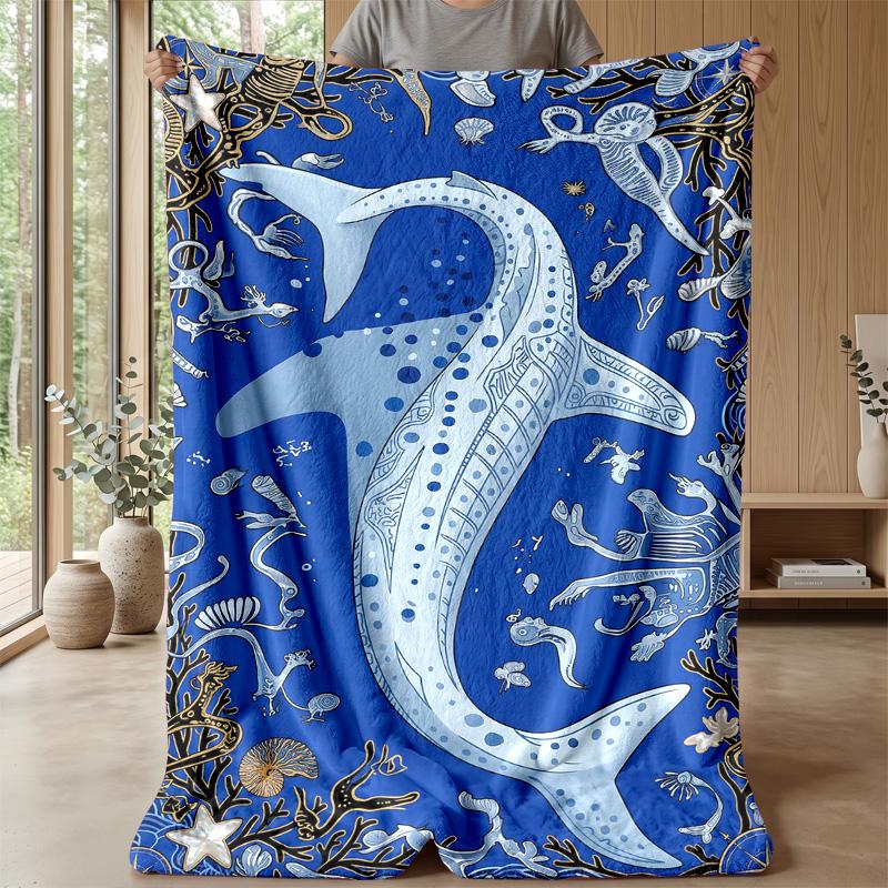 Underwater Dolphin Fantasy 1 Theme blanket Lightweight Warm Flannel Blanket Decorative Throw Blanket for Home Decoration