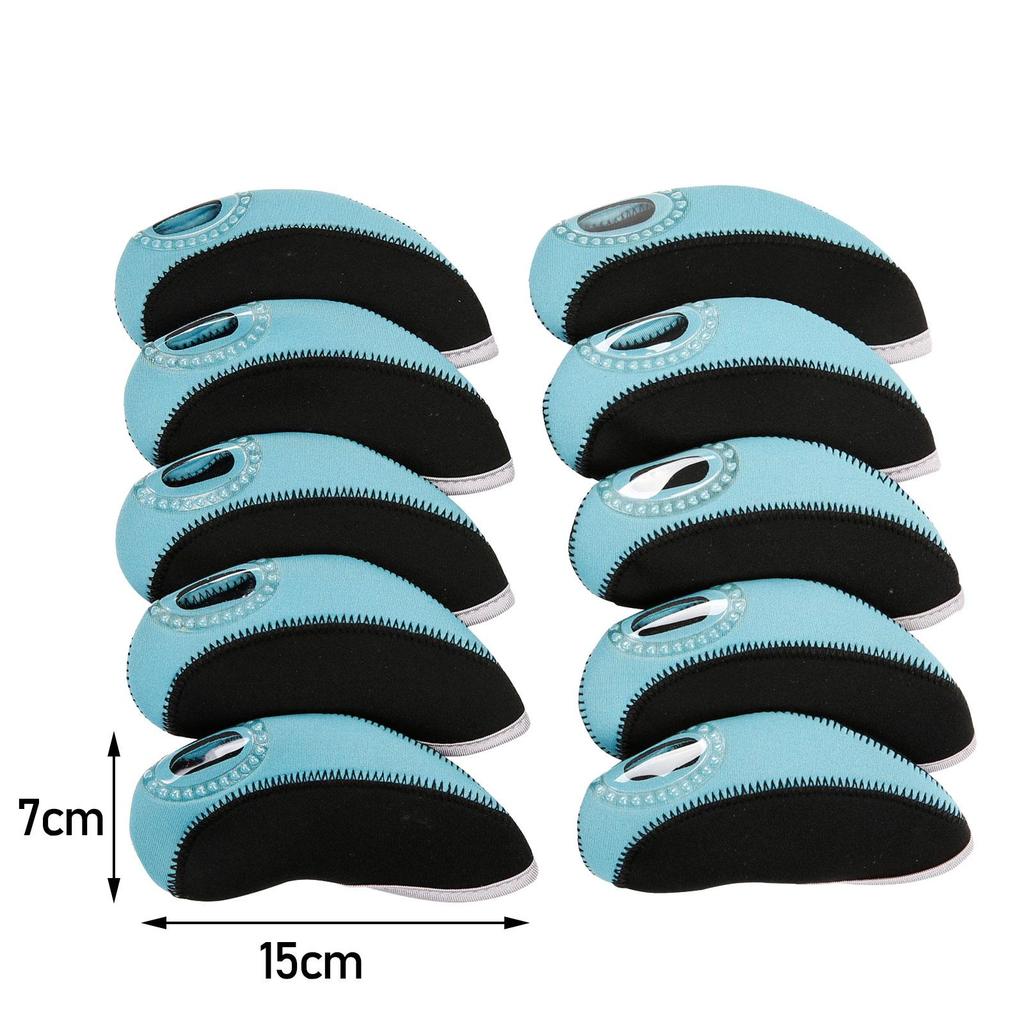 10x Waterproof Golf Iron Headcovers Golf Club Head Cover Viewable Window