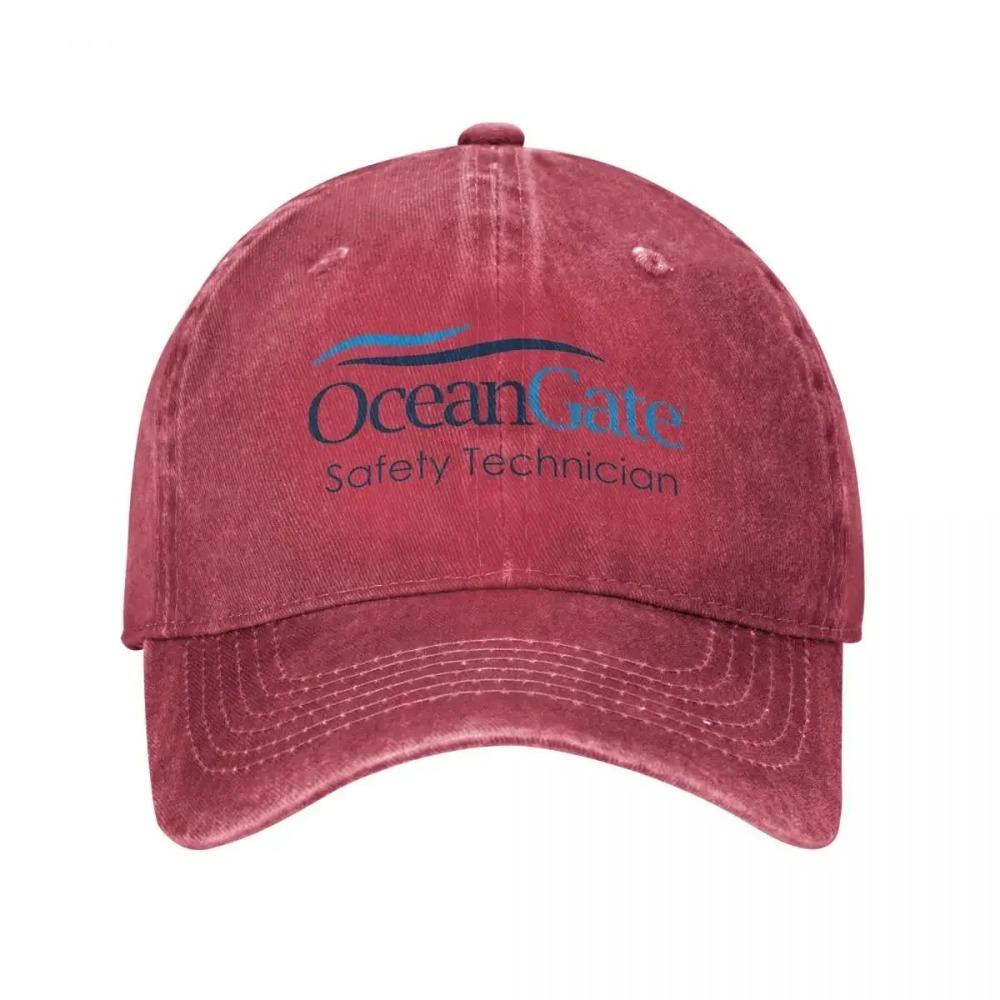 Vintage kšiltovka OceanGate pro bezpečnostního technika, unisex styl, obnošený vzhled, praná, pokrývka hlavy pro venkovní nošení ve všech ročních obdobích, cestovní klobouky, kšiltovka