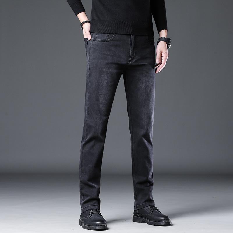 Loose Youth Straight Men's Slim New Large Size Casual Elastic Trendy American Autumn And Winter Jeans For Men