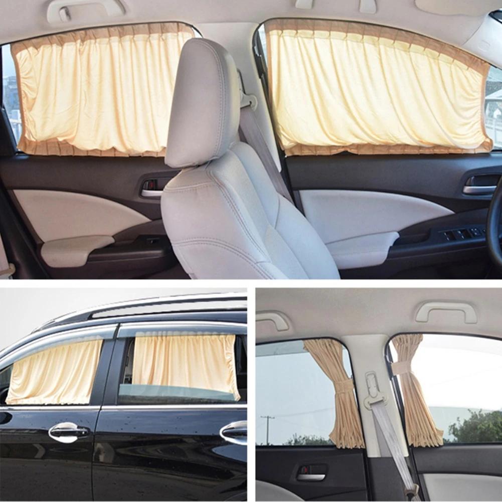 2Pcs Universal Car Side Window UV Protection Curtain Sun Shade Vehicle Slidable Retractable Window Shield for Sedan SUV 2024 New
