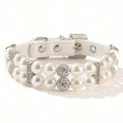 Collier pour animal de compagnie en fausses perles