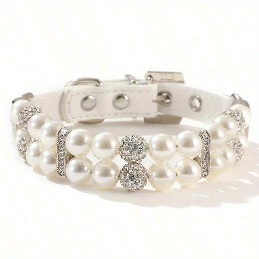 Faux Pearl Pet Collar