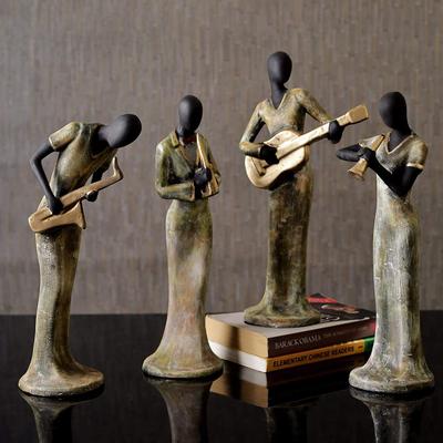 Resin Ladies Playing Musical Instrument Showpiece, X-Large,  Set of 4