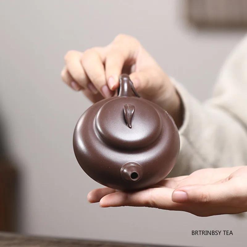 Chinese Yixing Purple Clay Teapot Handmade Bamboo Leaf Tea Pot Tradition Beauty Kettle Household Teaware Zisha Tea Set 180ml