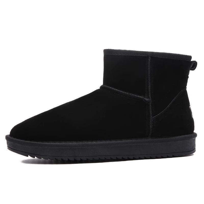 Snow boots women's 2025 new winter piled thickened short boots matte non-slip medium tube warm thick-soled cotton shoes