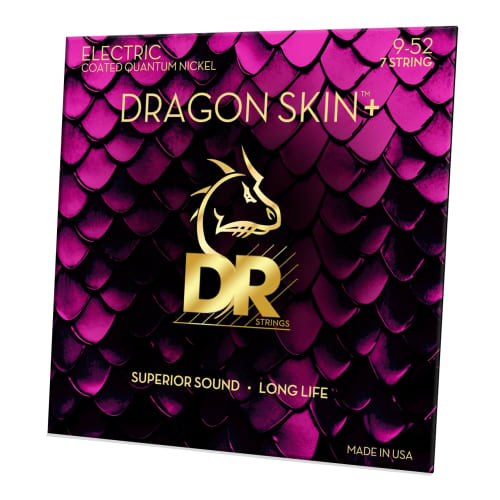 DR Strings (D-R) 7-String Electric Guitar Strings with Quantum Nickel Wound Strings, DRAGON SKIN+ DEQ-7/9