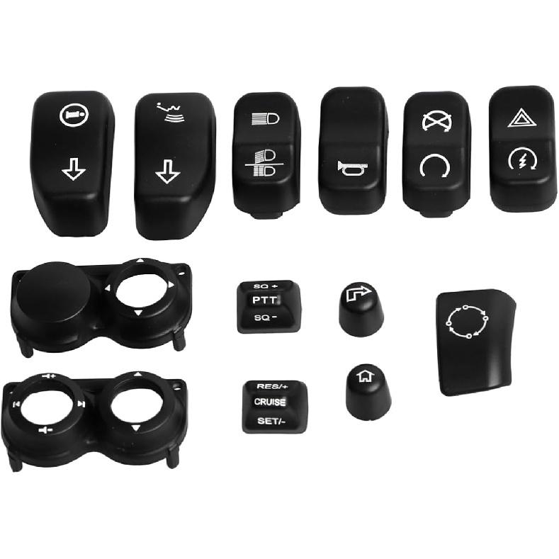 

Black Motorcycle Hand Control Switch Housing Button Caps Fit for Harley Touring Road King Electra Street Glide Ultra Limited FLHT FLHX FLHR 2014-2023