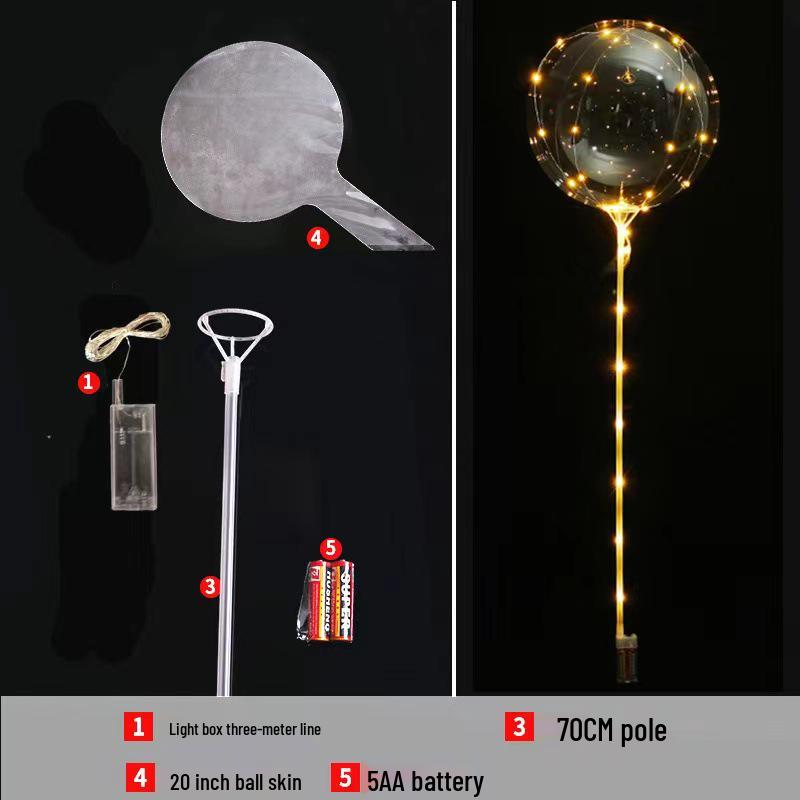 Glowing Bobo Balloon - Transparent LED Light-Up Balloon for Kids' Toys and Wedding Decorations