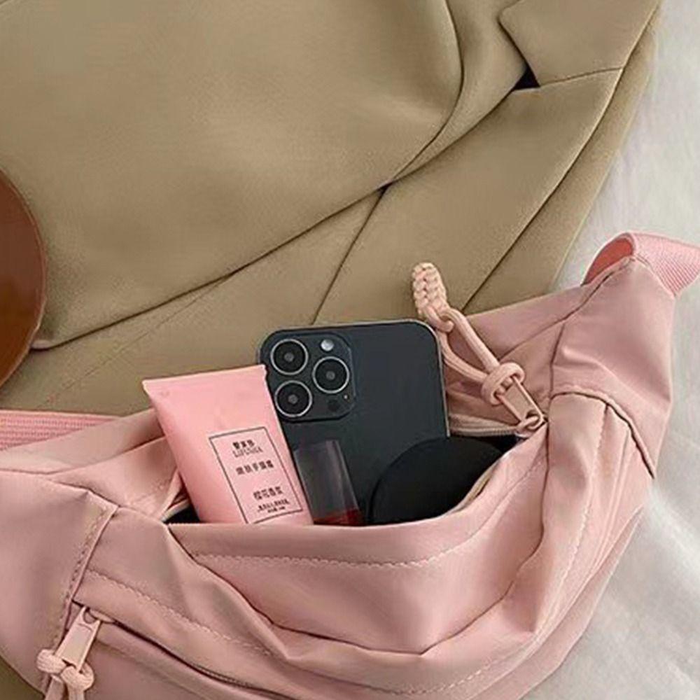 Half Moon Bag Solid Color Chest Bag Crossbody Bag Crossbody Waist Pack Cool Banana Bag  Outdoor