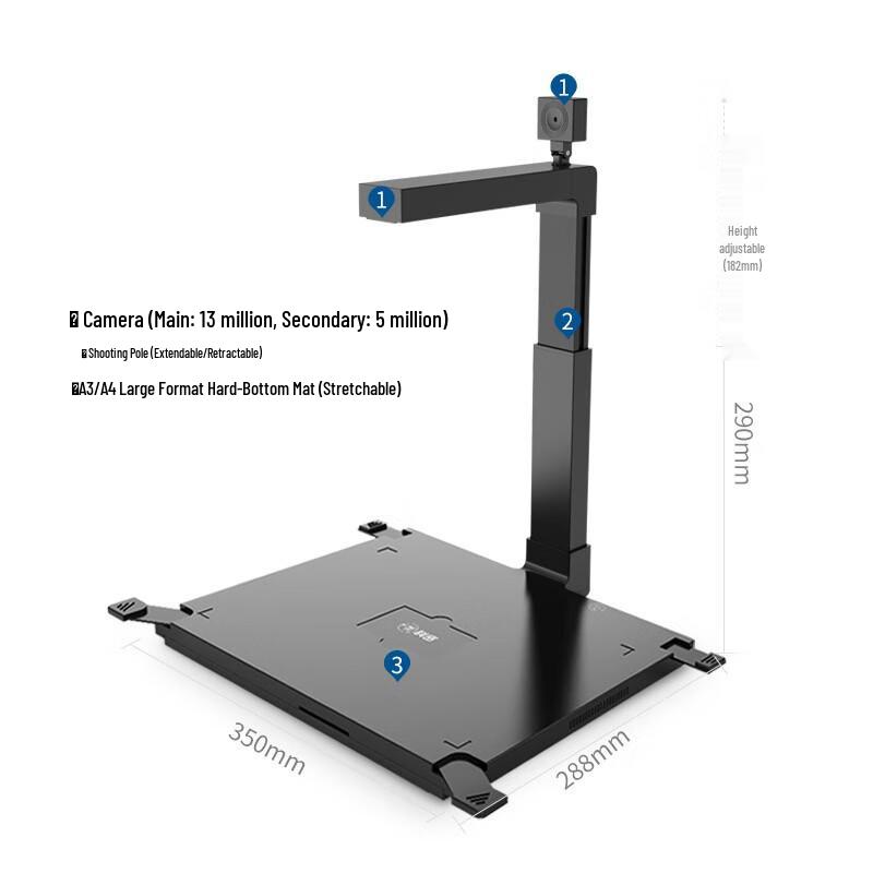 Kemai GP2800ID Dual Camera A3/A4 Document Scanner with ID Card Reader CN Plug (adapter Included)