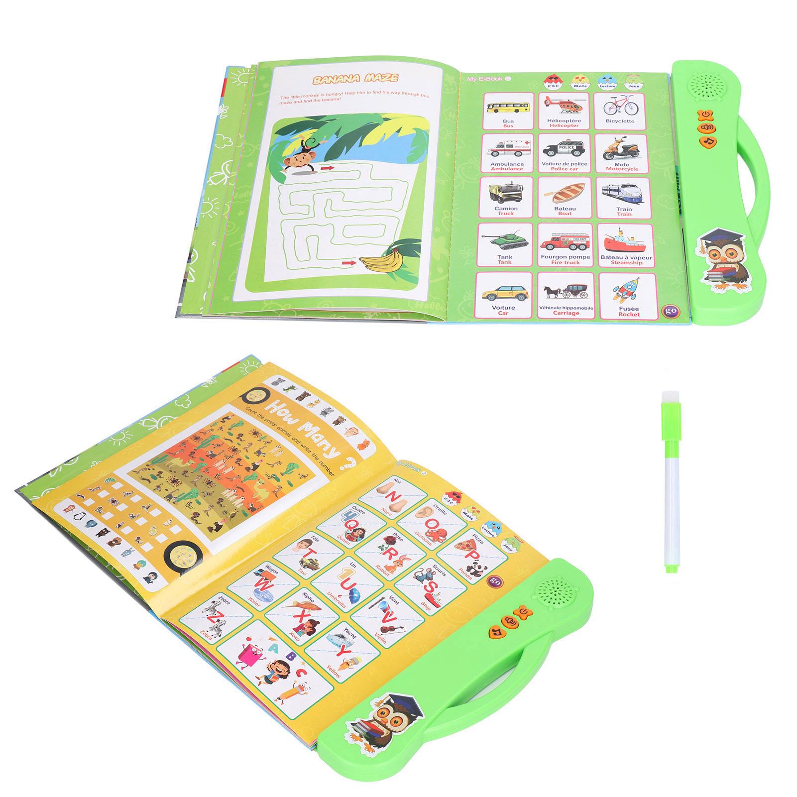 French Sound Book Children English Read Music Interactive Learning Book Educational Toy Birthday Gift