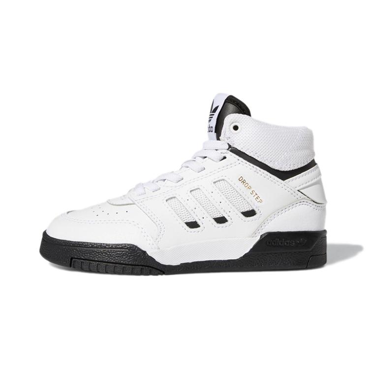 

Adidas Originals Drop Step C Fabric Casual Breathable High top Kids Skateboarding Shoes White Black FV5154 29