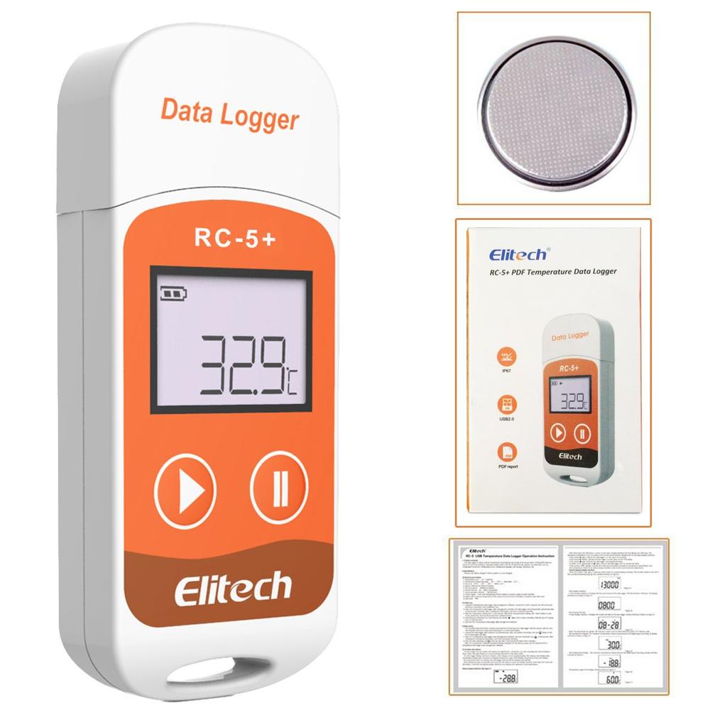 Elitech Temperature Recorder USB Integrated LCD Display Points Easily Record and Analyze Temperatures Data Logger Temperature Alert Automatic Report