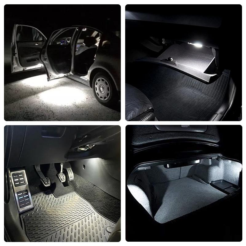 2Pcs For Citroen C2 C3 C4 C5 C6 C8 DS3 Dispatch Saxo Xantia Xsara Picasso White LED Courtesy Door Footwell Luggage Trunk Light