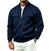 Men's Jacket, Fall Winter Casual Loose Fit Lined Zip-Up Stand Collar Long Sleeve Outerwear
