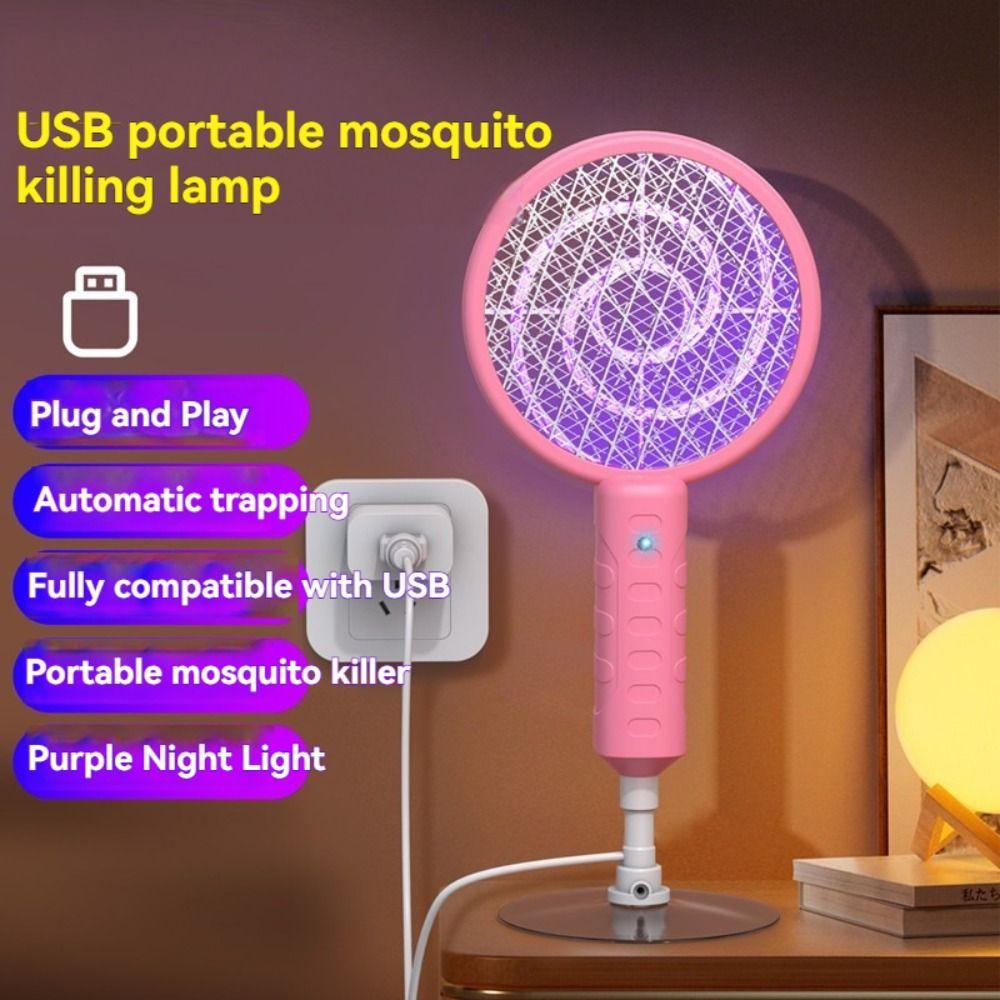 Electric Shock Insect Racket Suction Cup Fly Bug Zapper Physical Mosquito Trap Racket  Outdoor