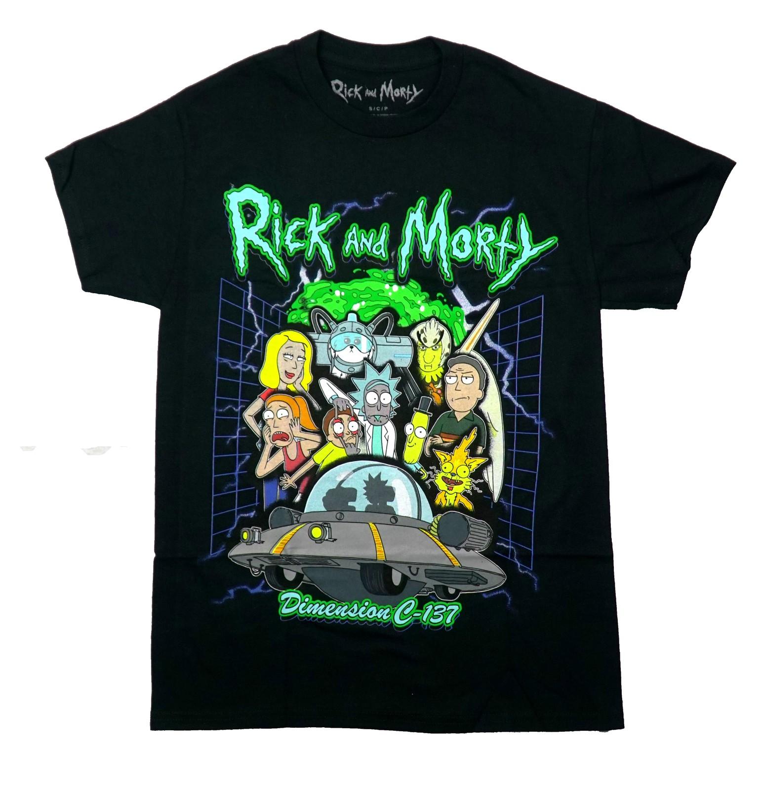 Rick and Morty New Adult T-Shirt - Cast over Spaceship Dimension C-137 S разноцветный
