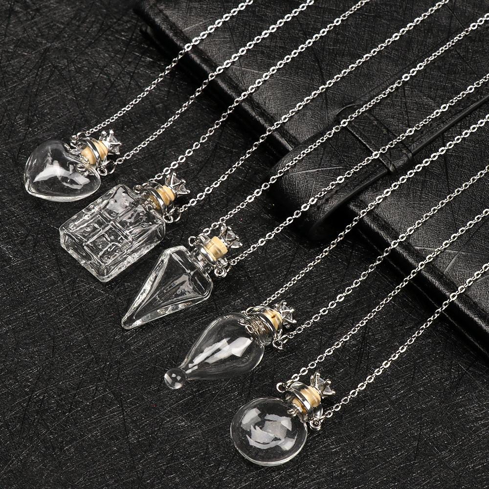 Catena Goccia d'Acqua Cuore Profumo Gioielli Smalto Fiala Collana Pendente Olio Essenziale Gioielli Commemorativi