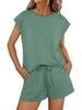 2026 Spring/Summer Women's Round Neck Loose Short Sleeve Two-Piece Set