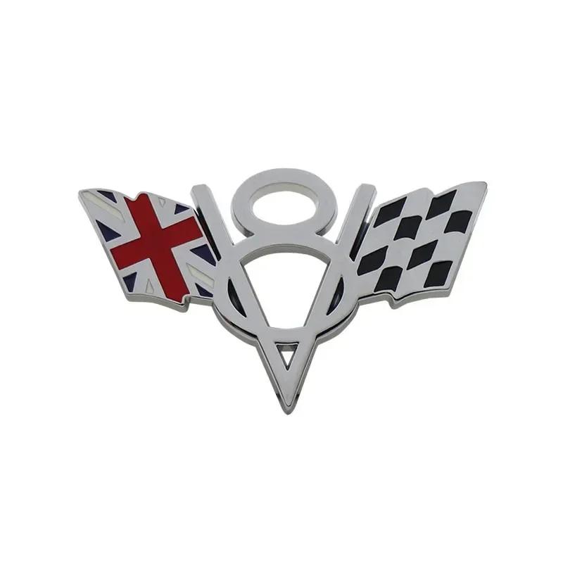 American Flag V8 V 8 Italy UK Germany US National Flag for Fender Trunk Rear Bonnet Nameplate Decal Emblem Badge Sticker