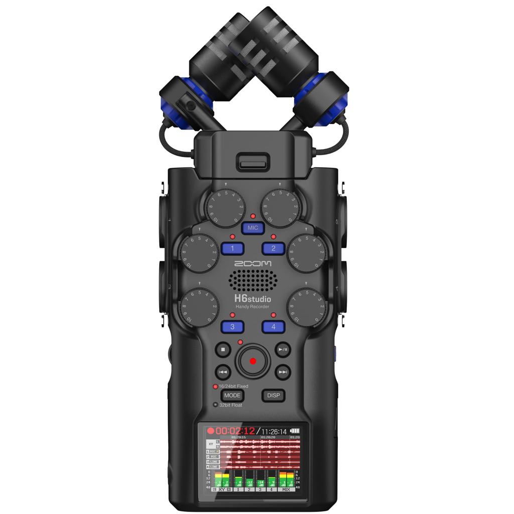ZOOM H6 Studio Handy Recorder, 6-channel input for recording.