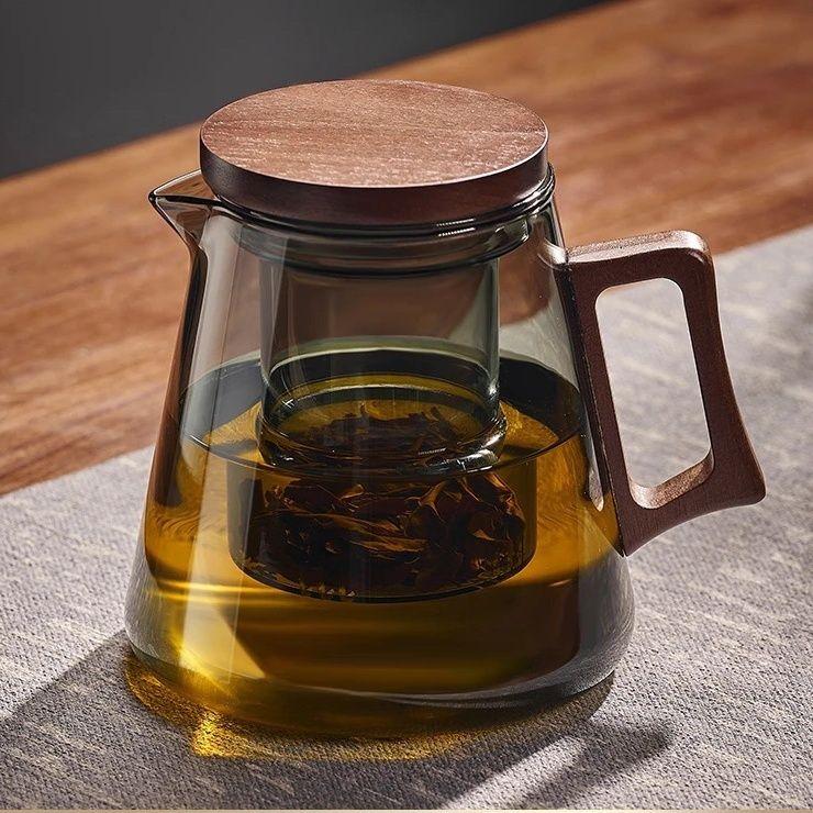 Glass Teapot, Thickened Glass Tea Pot, High Temperature Resistant, Separated Set, Teacup, Single Teapot Teaware
