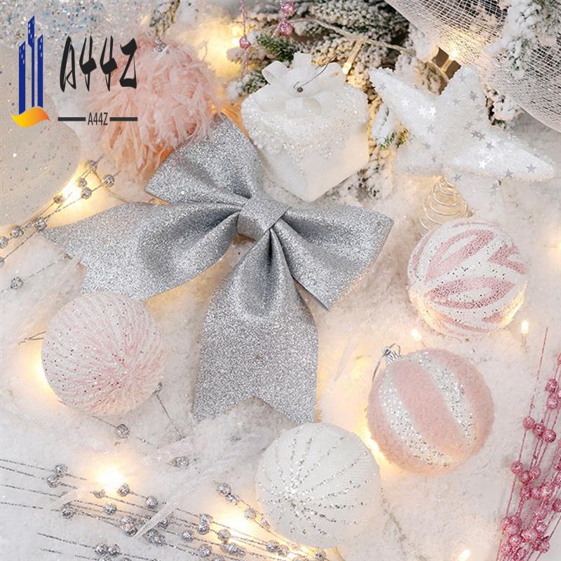 A44Z-Pink Christmas Ornaments Set Xmas Hanging Balls For Christmas Tree,Christmas Tree Topper-Star,Christmas Gift-Set