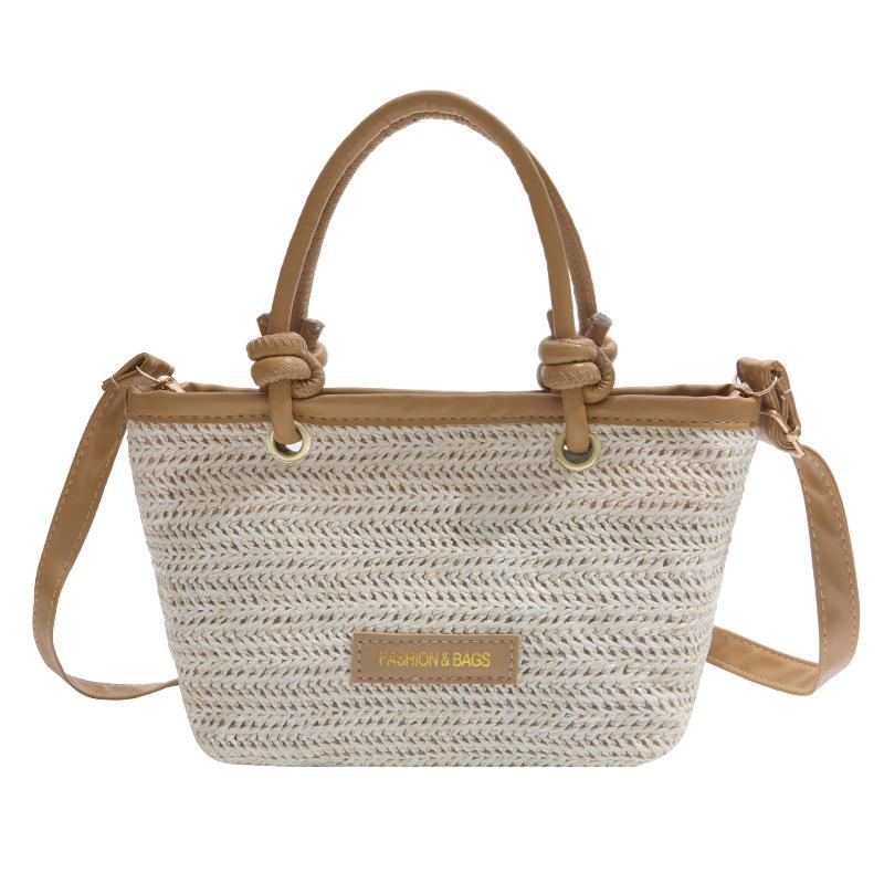 2025 Summer New Woven Tote Bag Women's Large-capacity Straw Holiday Beach Bag Shoulder Messenger Bag
