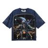 2026 Summer Men's Oversize T-Shirt, Skull Biker Rider Print Space Lightning Dark Street Short Sleeve Tee