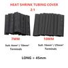 BHBL 100PCS Peeking Copper Tube Terminal Copper Nose Terminal + 120PCS Black Heat Shrinkable Tube