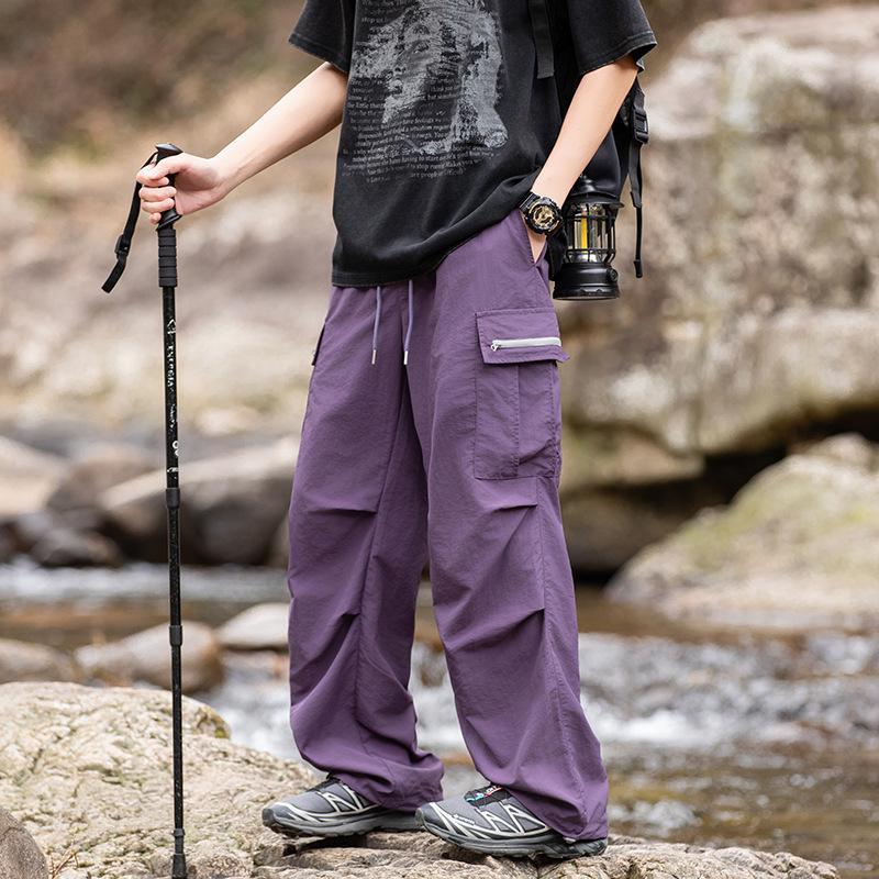 

Мужские брюки для активного отдыха Woodpecker из ледяного шелка, быстросохнущие - летние прямого кроя, ветрозащитные, повседневные брюки для хайкинга 3XL фиолетовый