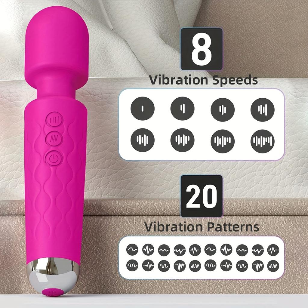 Handmassagegerät Wiederaufladbares Handmassagegerät für Tiefengewebe Nacken Rücken Vibrator Stab G-Punkt Klitoris Stimulation Sexspielzeug für Erwachsene für Brustwarzen