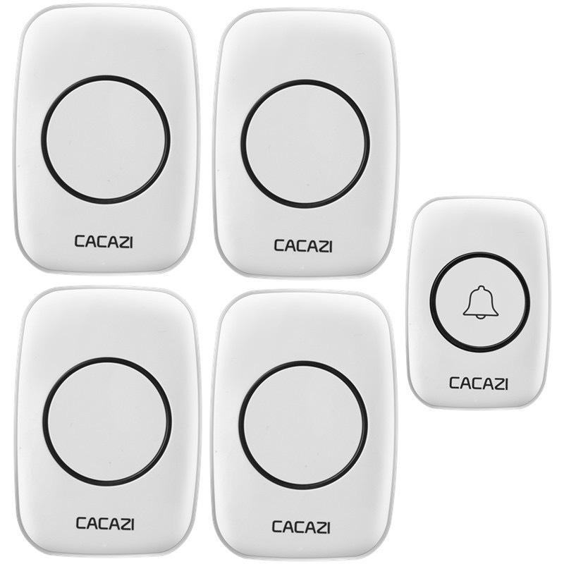 Kajias A10 Wireless Doorbell: One Transmitter, Four Receivers, Long-Range Elderly Call Button, European/UK Standard.